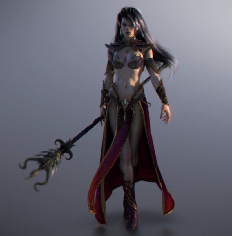 Sexy Dark Elf Sorceress, Warhammer Fantasy