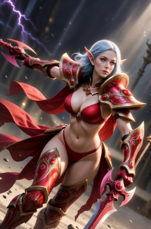 Sexy Eldar in a Bikini Warhammer 40k Art