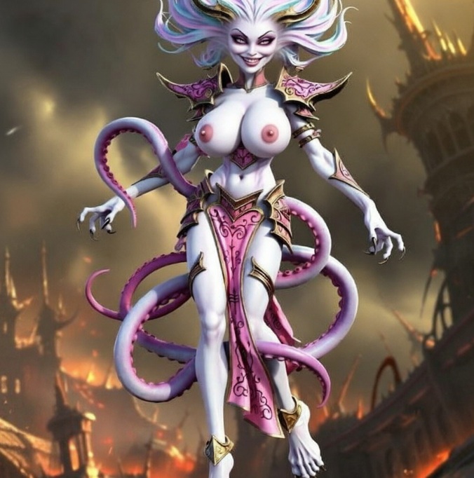 Nude Slaanesh Daemonette Warhammer 40k Art