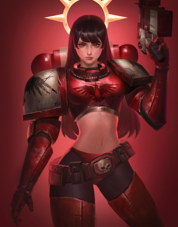 Sexy Blood Raven Space Marine Girl Warrior