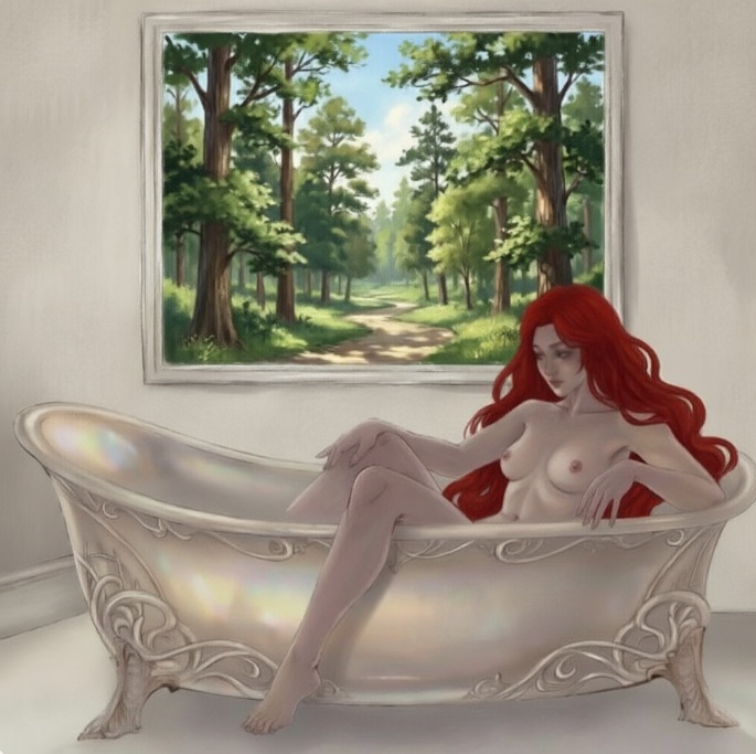 Nude Sisters of Battle in a Bathtub Warhammer 40k Art