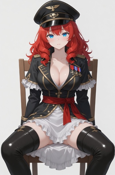 Sexy Red Hair Commissar Anime Girl Warhammer 40k Art
