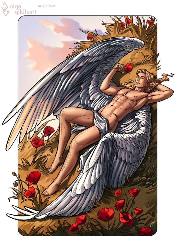 Sexy, Muscular Sanguinius in a Poppy Field