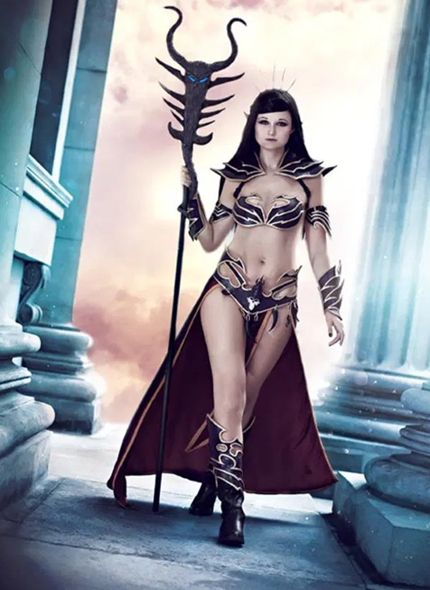 Sexy Dark Elf Sorceress Cosplay Warhammer
