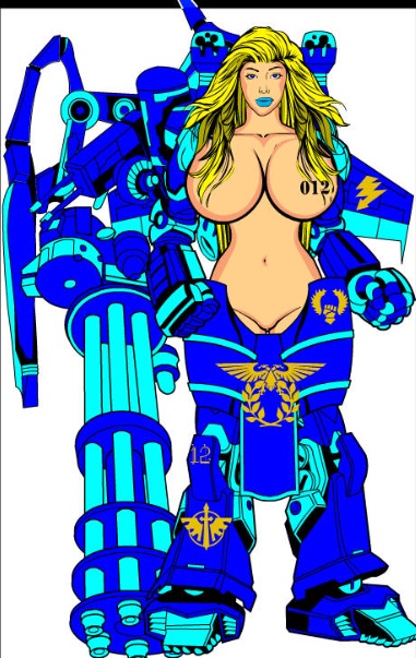 Sexy Space Marine Warhammer 40k Art